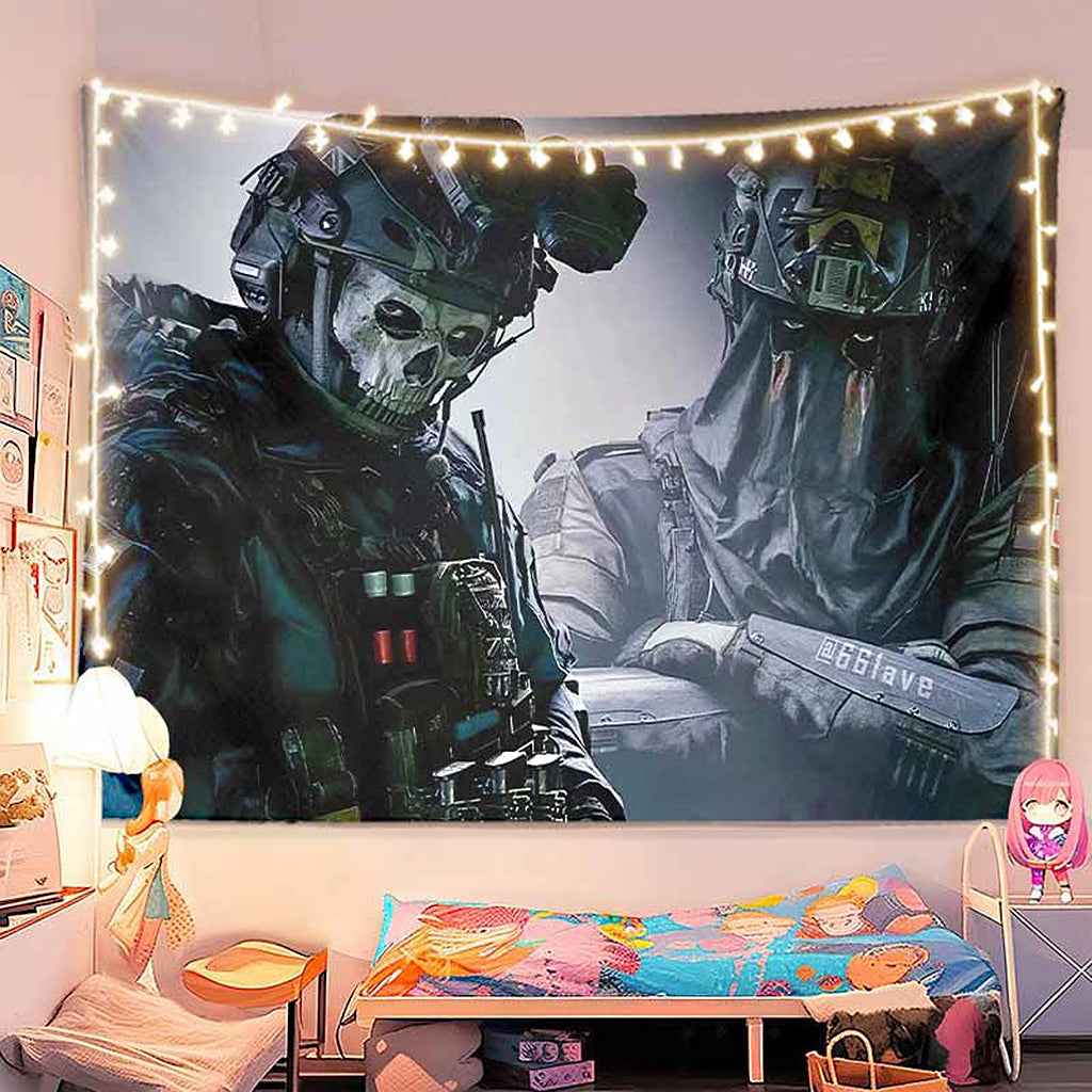 Call of Duty Gaming Tapestry - 198×148cm COD Wall Hanging for Bedroom & Gaming Room Decor