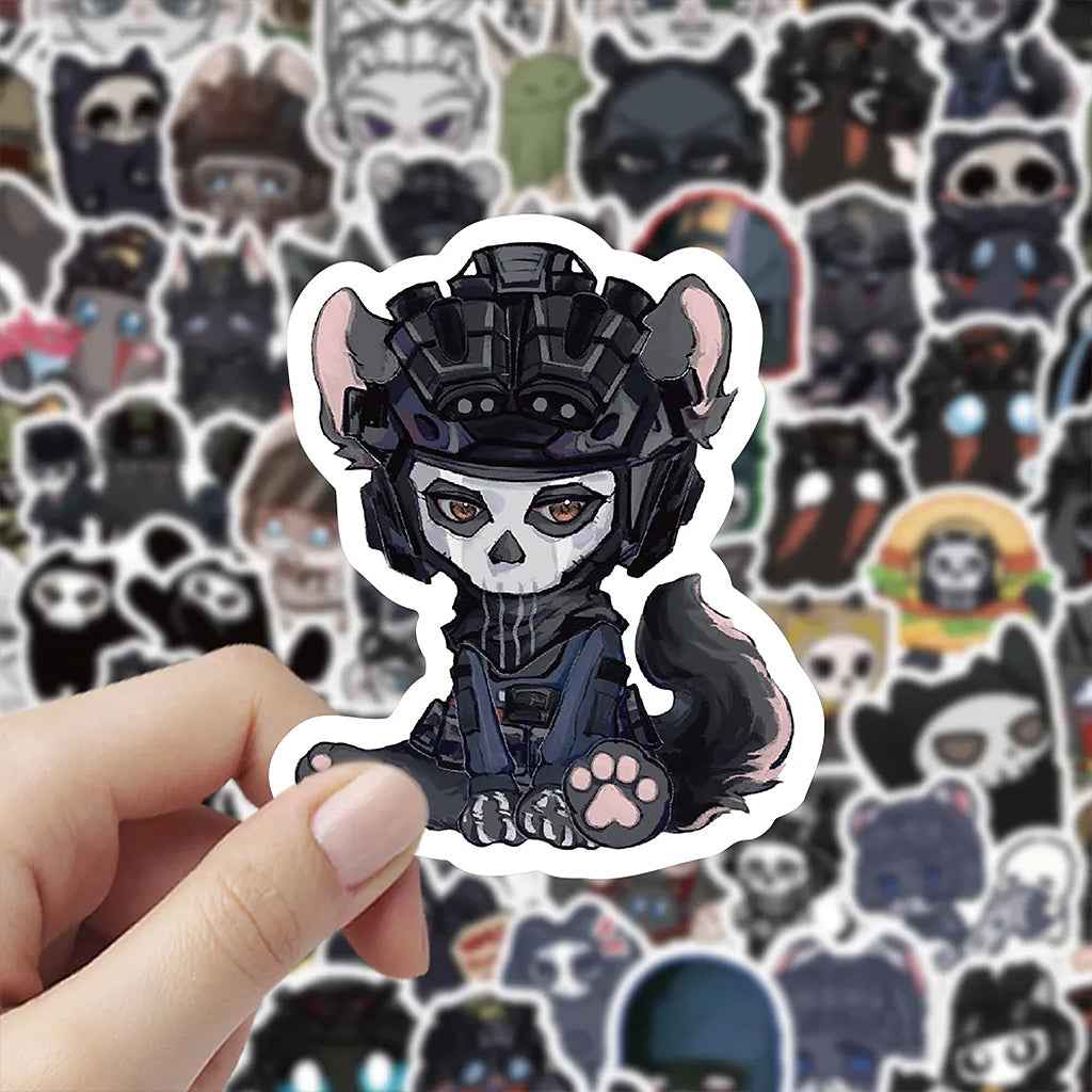 100PCS Cute Chibi Call of Duty Stickers - Gaming Cartoon Decals for Phone Case, Journal & DIY Decor