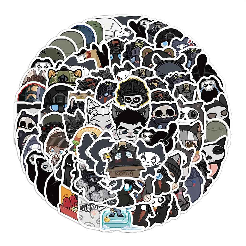 100PCS Cute Chibi Call of Duty Stickers - Gaming Cartoon Decals for Phone Case, Journal & DIY Decor
