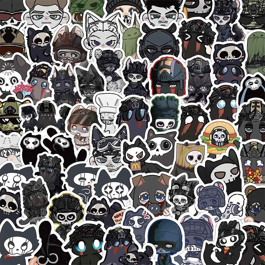100PCS Cute Chibi Call of Duty Stickers - Gaming Cartoon Decals for Phone Case, Journal & DIY Decor